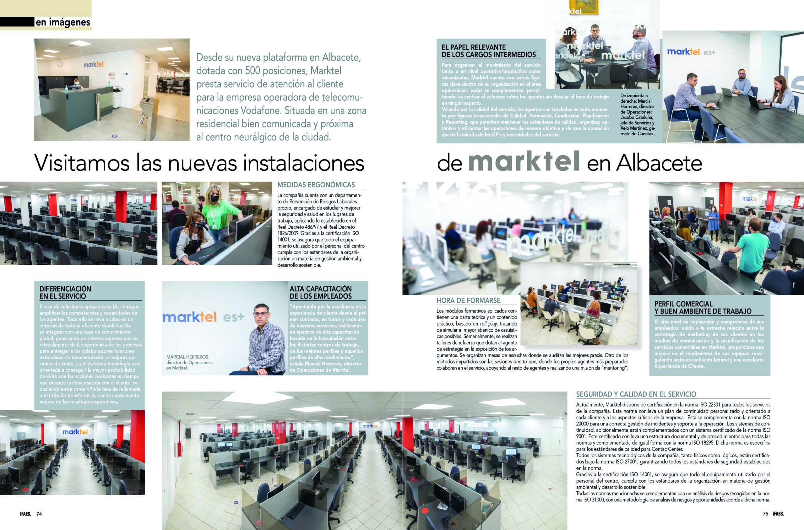 Relación Cliente, nos dedica un artículo de dos páginas tras visitar nuestras nuevas instalaciones de Albacete. ¿Nos lees? Marktel
